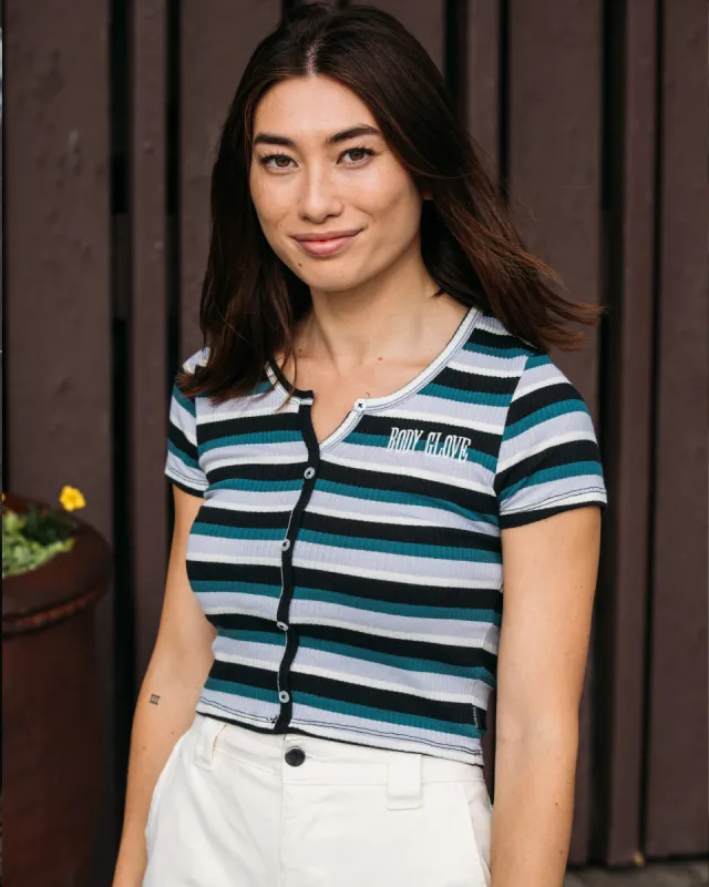 Sunset Striped Ribbed Shirt - Black made by Jerry Leigh