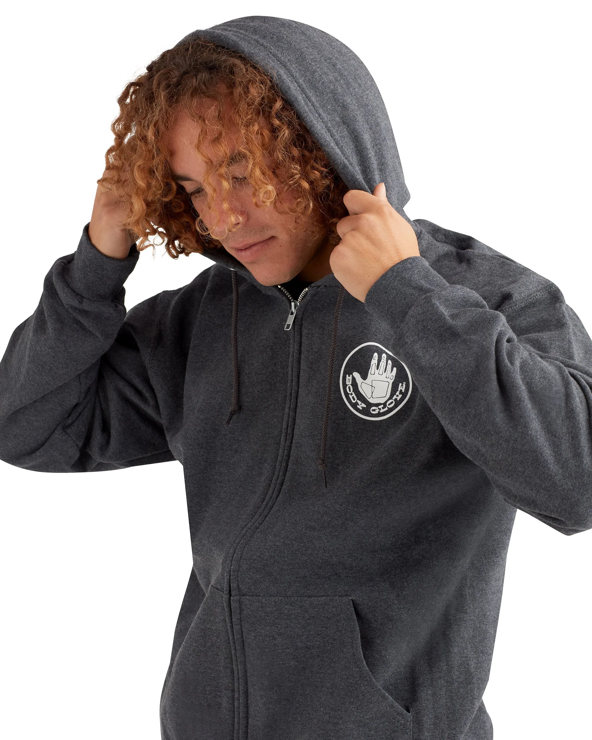 Heritage Full-Zip Fleece Hoodie - Black Heather sold by Body Glove product image thumbnail 2