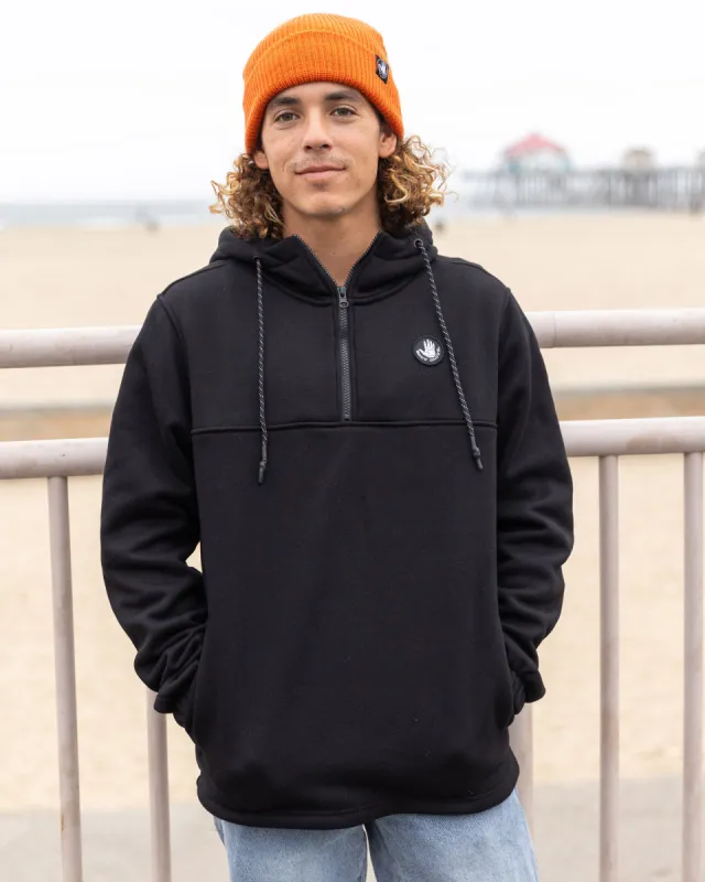 Men's Paxton Quarter Zip Pullover Hoodie - Black sold by Body Glove