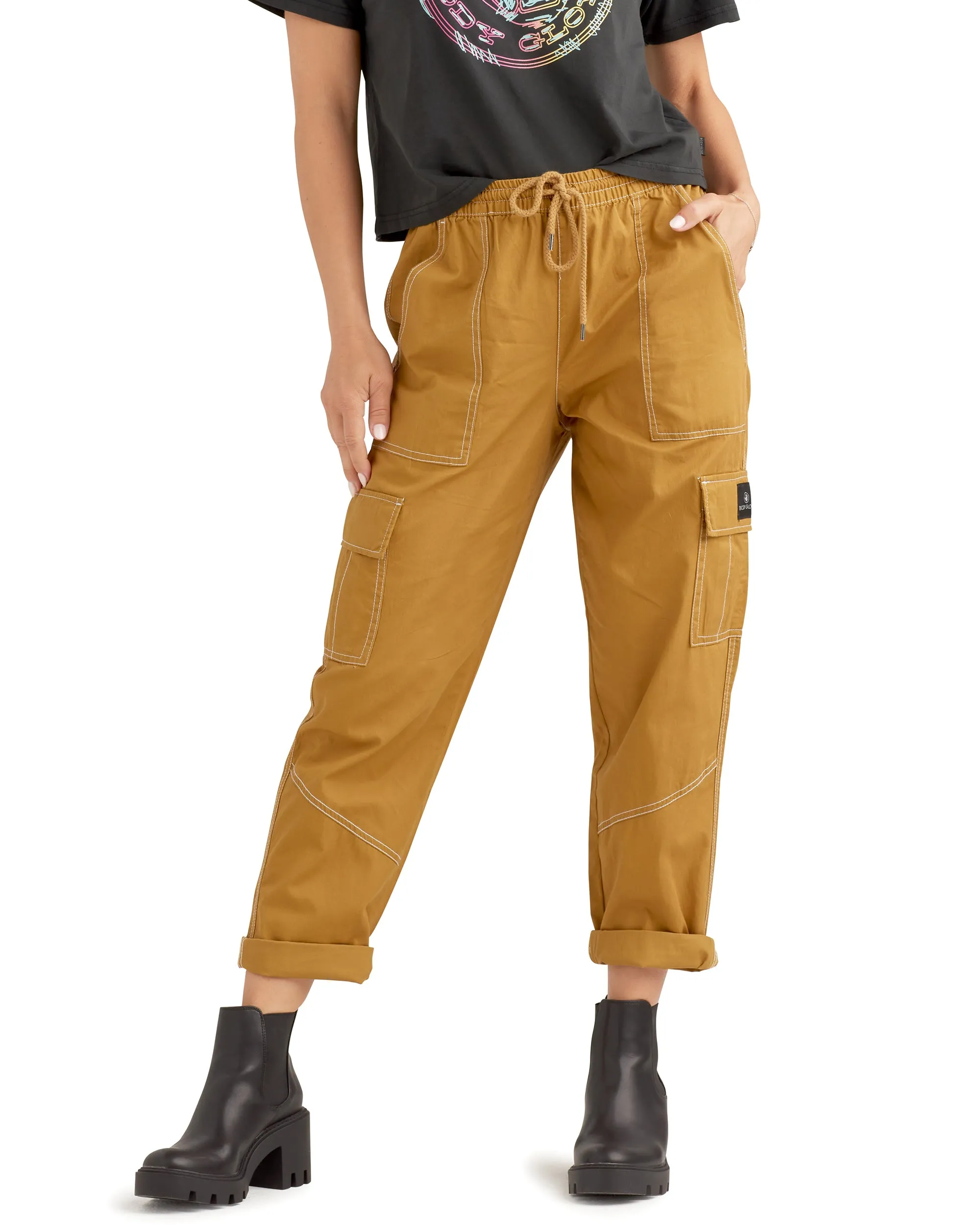 Cameila Mid-Rise Cargo Pants - Sand sold by Body Glove product image thumbnail 2