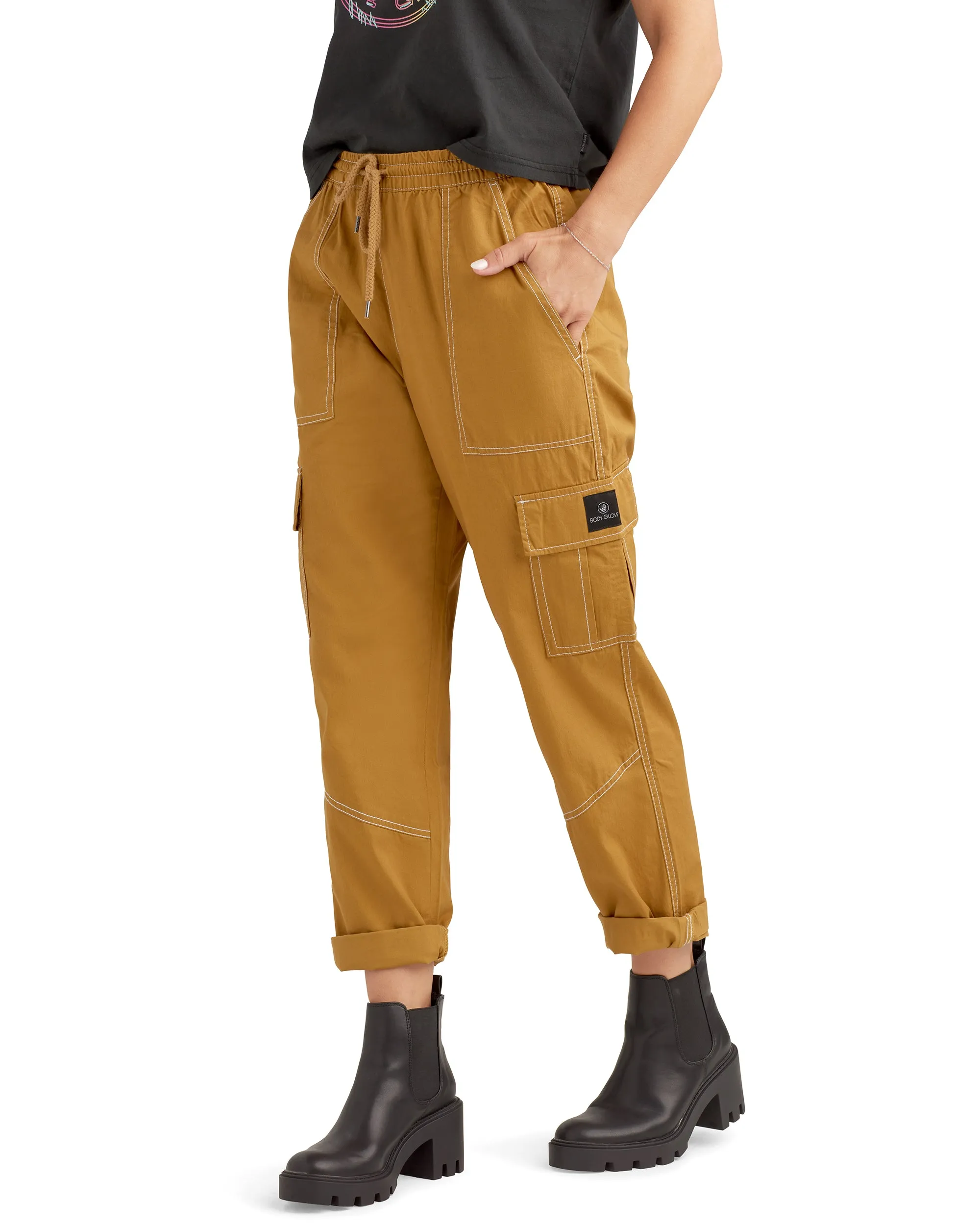 Cameila Mid-Rise Cargo Pants - Sand sold by Body Glove product image thumbnail 4