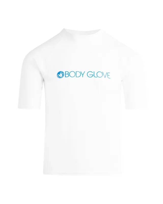 Men's Basic Short-Arm Lycra Rash Guard - White sold by Body Glove