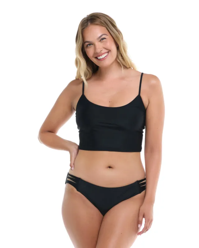 Smoothies Norah Swim Crop Top - Black sold by Body Glove