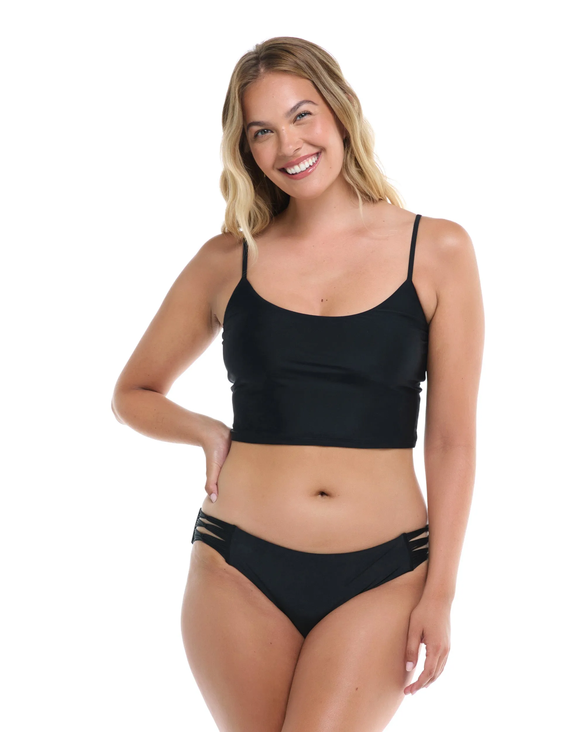 Smoothies Norah Swim Crop Top - Black sold by Body Glove