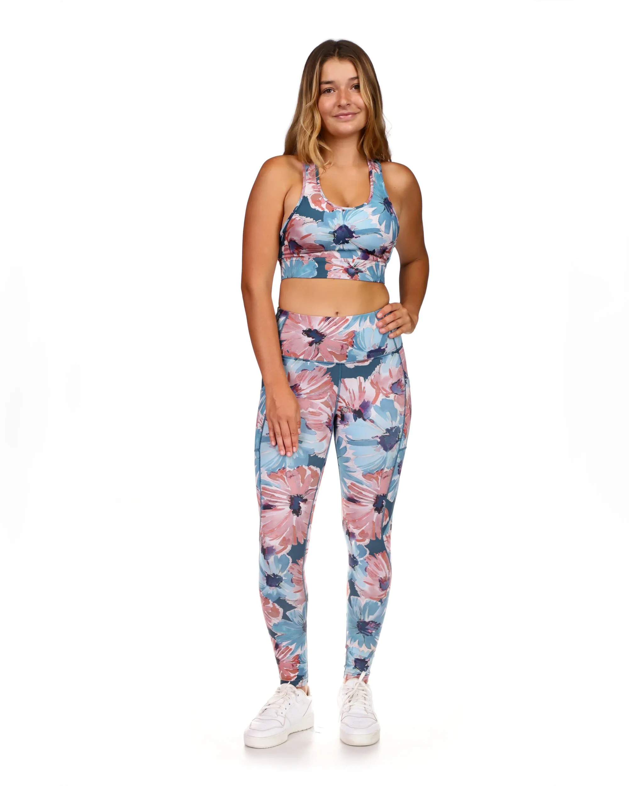 All-Over-Print Full-Length Legging With Pockets - Daisy Teal sold by Body Glove product image thumbnail 2