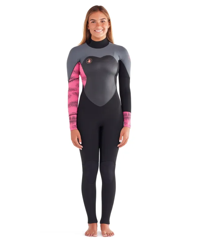 EOS 3/2mm Women's Back Zip Fullsuit - Grey/Pink sold by Body Glove