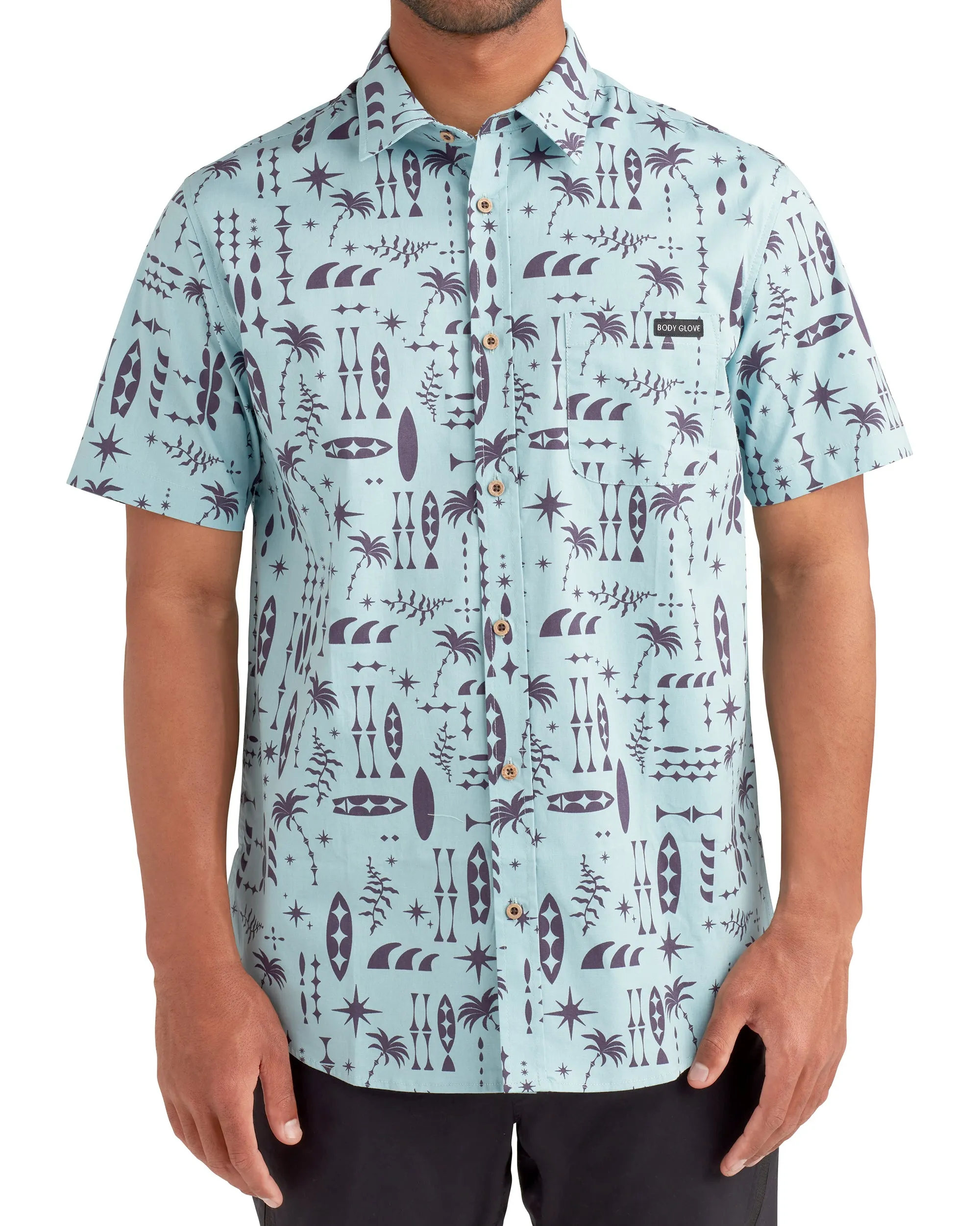 Outrigger Button-Up Shirt - Blue sold by Body Glove