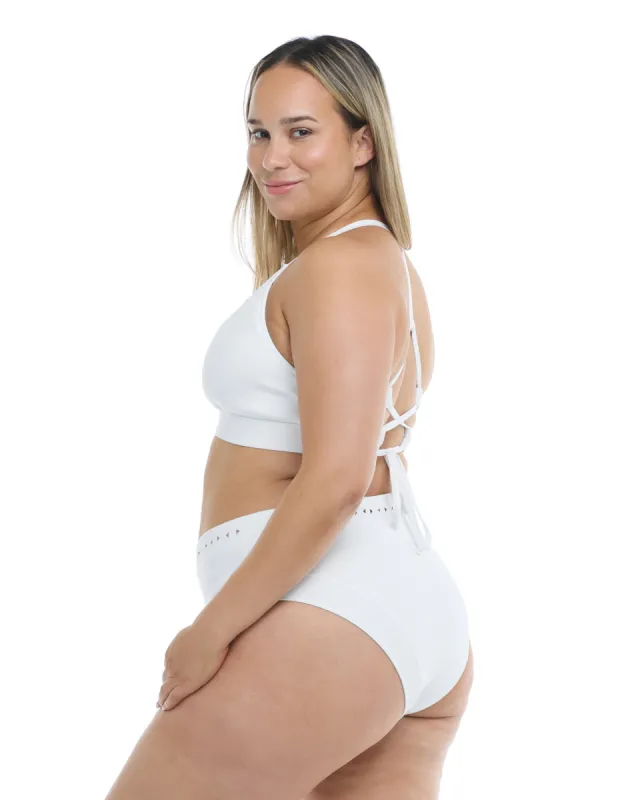 Constellation Marlee Plus Size High-Waist Bikini Bottom - Snow sold by Body Glove