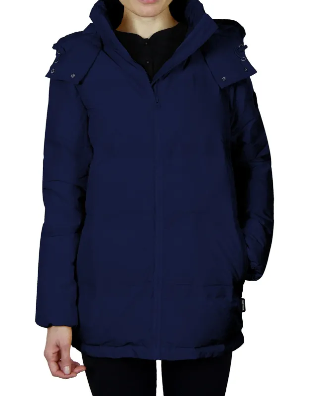 Women's Quilted Down Parka Coat - Navy sold by Body Glove