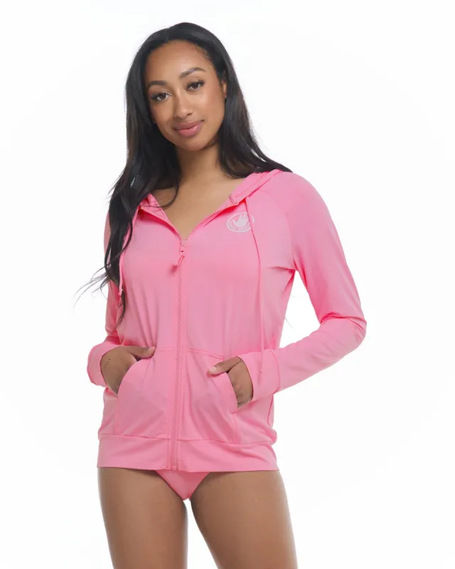 Smoothies Adeline Zip-Up Sun Protection Hoodie - Pitaya sold by Body Glove