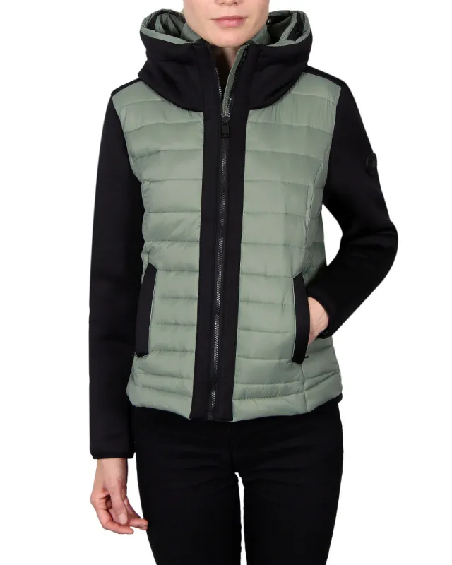 Women's Scuba-Stretch Hybrid Jacket - Agave/Black sold by Body Glove