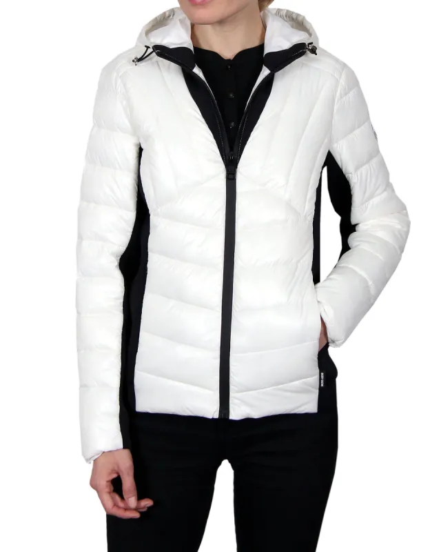 Women's Hooded Scuba-Stretch Hybrid Jacket  - White sold by Body Glove