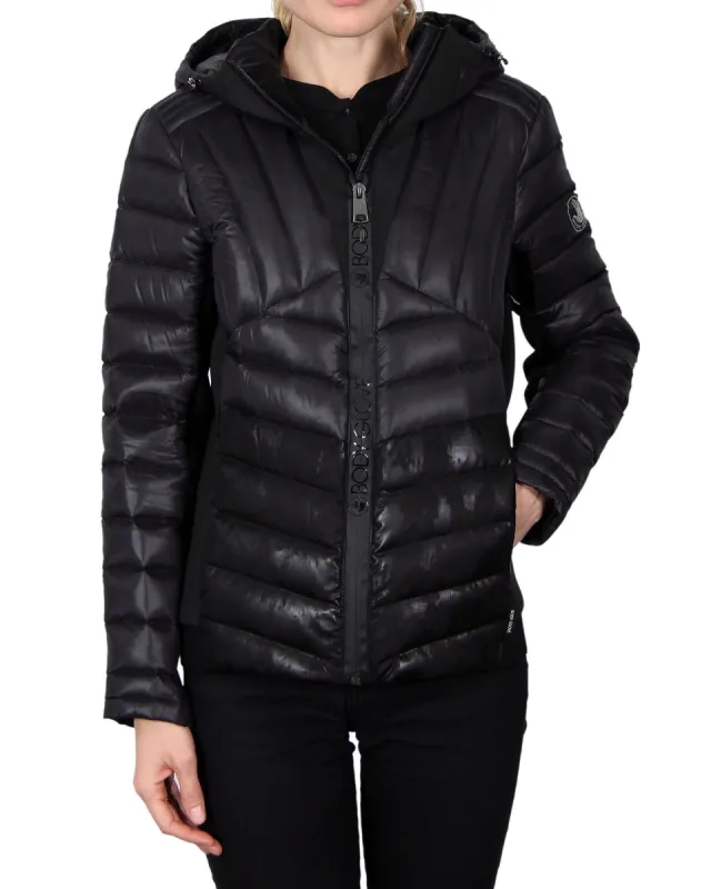 Women's Hooded Scuba-Stretch Hybrid Jacket  - Black sold by Body Glove