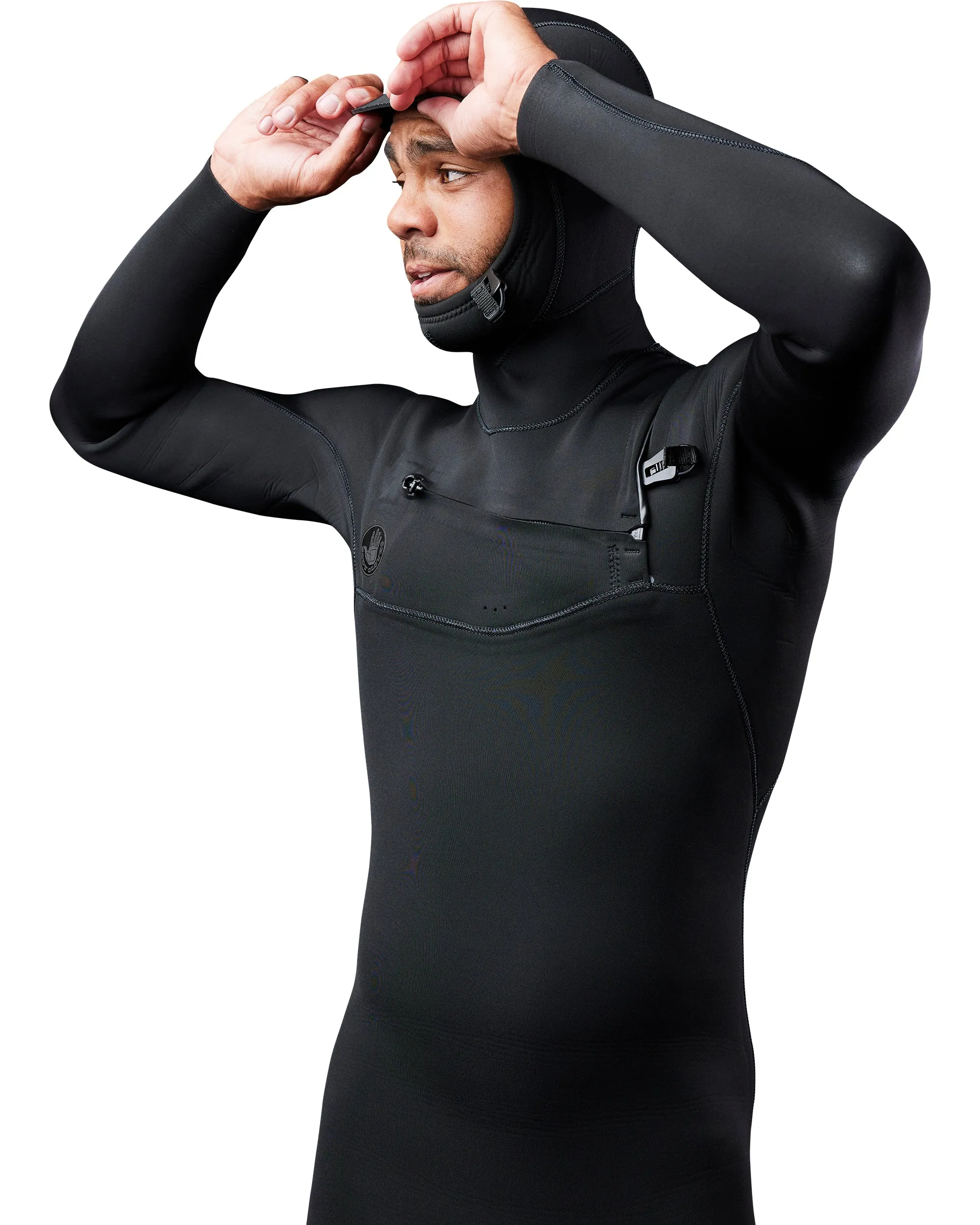 Men's Gold Cell Hooded Chest Zip 4/3mm Fullsuit - Black sold by Body Glove product image thumbnail 4