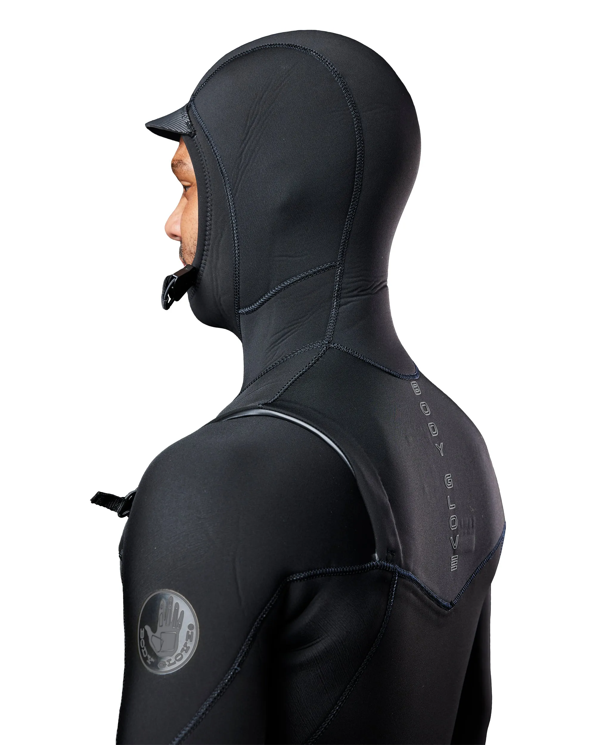 Men's Gold Cell Hooded Chest Zip 4/3mm Fullsuit - Black sold by Body Glove product image thumbnail 5
