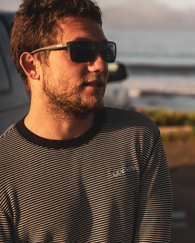 Free Flow Waffle Weave Thermal - Black/White Stripes sold by Body Glove