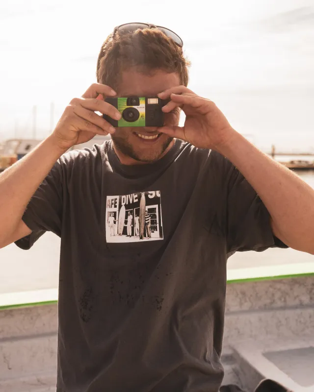 Dive N Surf Short-Sleeved T-Shirt - Charcoal made by Jerry Leigh