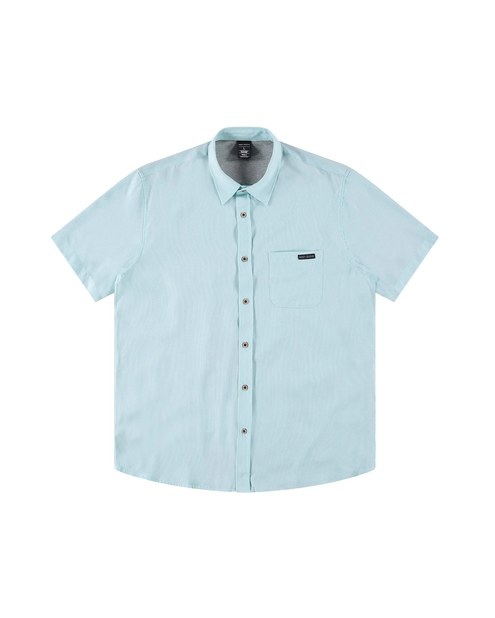 The Breeze UPF 50+ Button-Up Shirt - Aqua sold by Body Glove