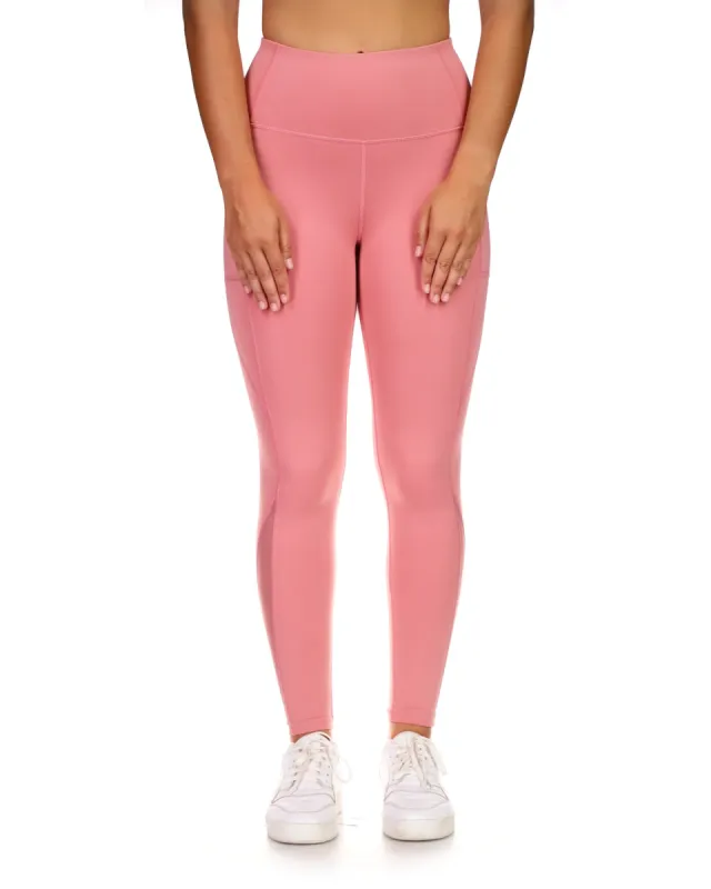 Yin to my Yang Legging With Mesh Panels - Pink sold by Body Glove