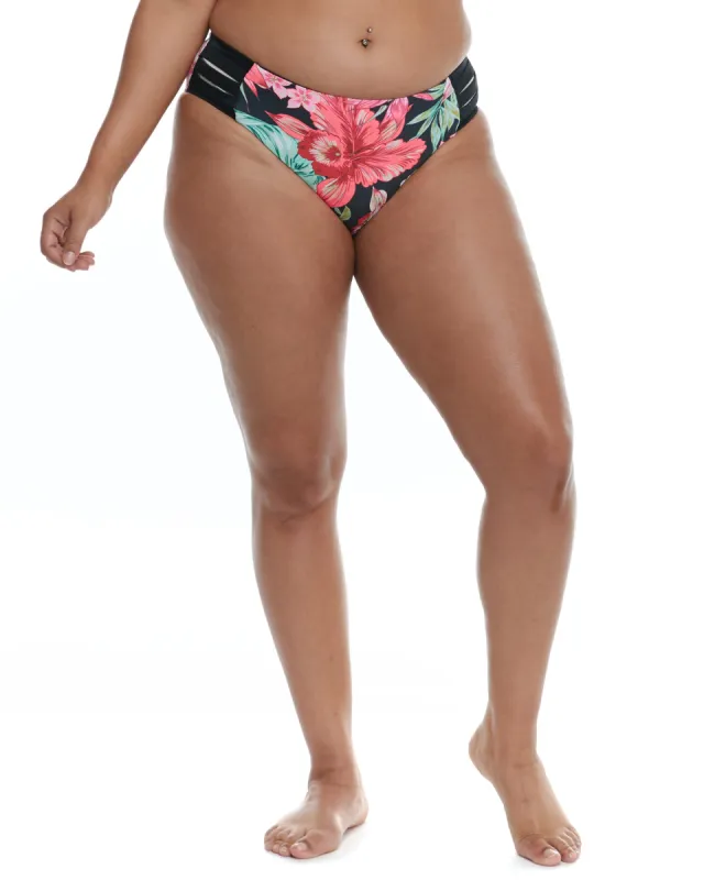 Isla Foca Plus Size Retro High-Waist Swim Bottoms - Black sold by Body Glove