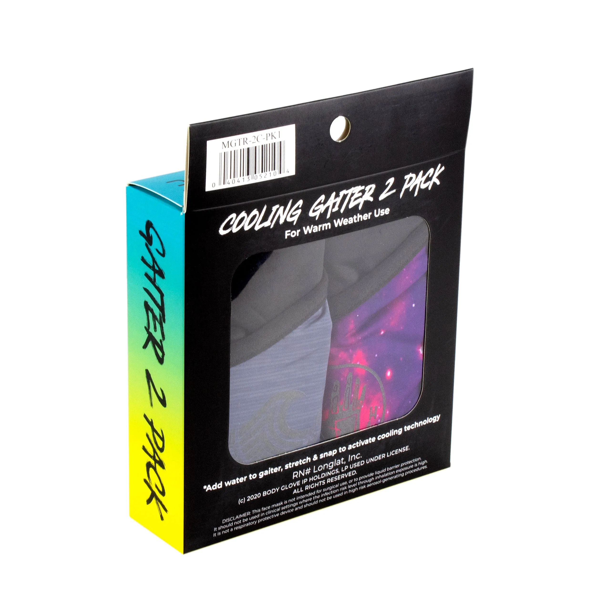 2-Pack Men's Cooling Gaiter Face Masks - Grey/Cosmo sold by Body Glove