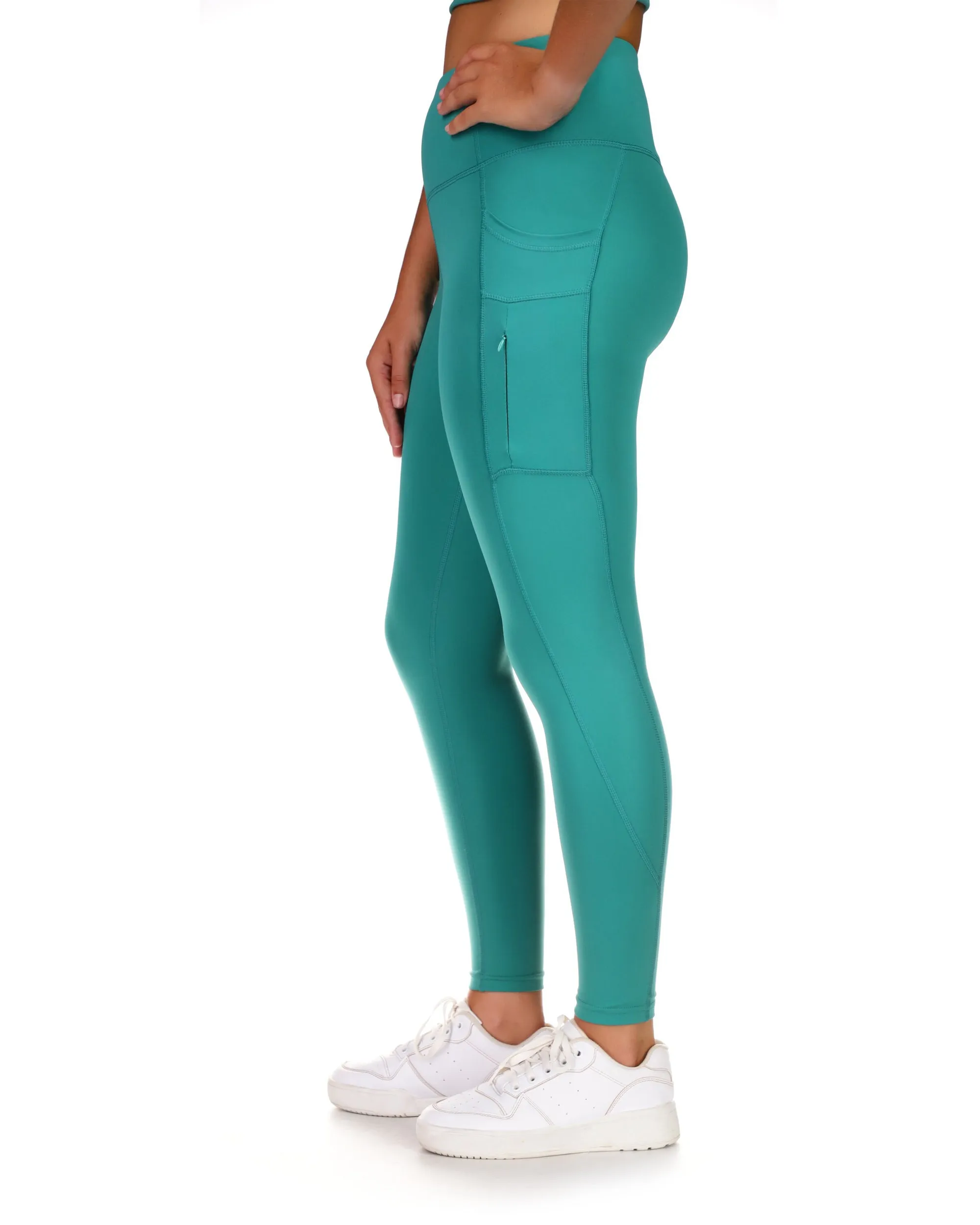 Breezy 7/8 High-Rise Legging w/ Zippered Pockets - Green sold by Body Glove product image thumbnail 2