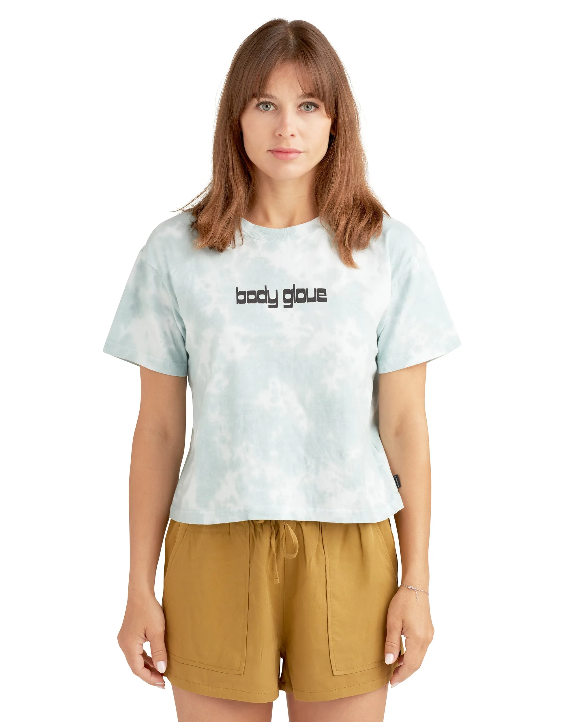 Head In The Clouds Tie-Dye Relaxed Fit Crop T-Shirt - Aqua sold by Body Glove product image thumbnail 4