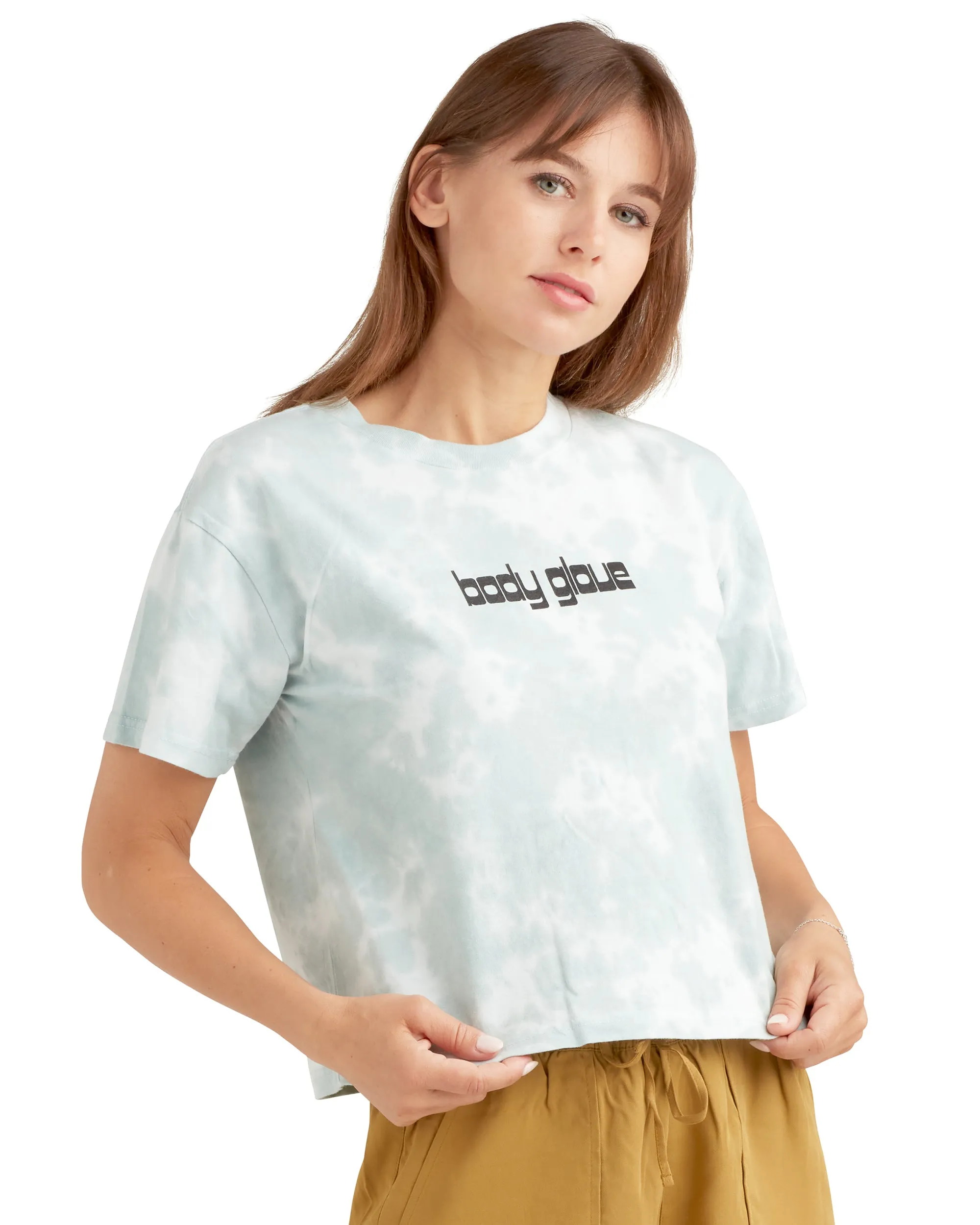 Head In The Clouds Tie-Dye Relaxed Fit Crop T-Shirt - Aqua sold by Body Glove product image thumbnail 2