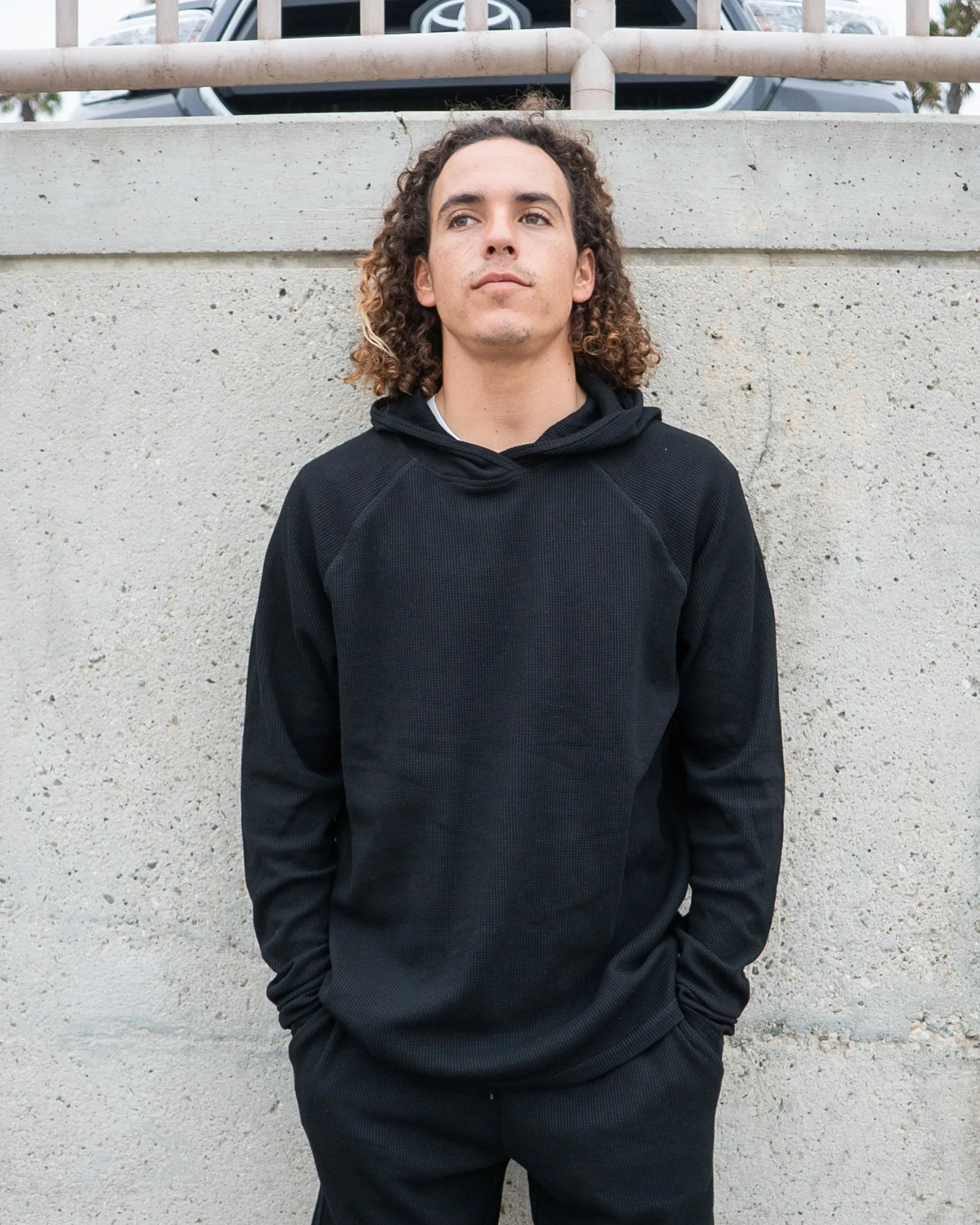Men's Waffle Weave Tech Hoodie - Black sold by Body Glove