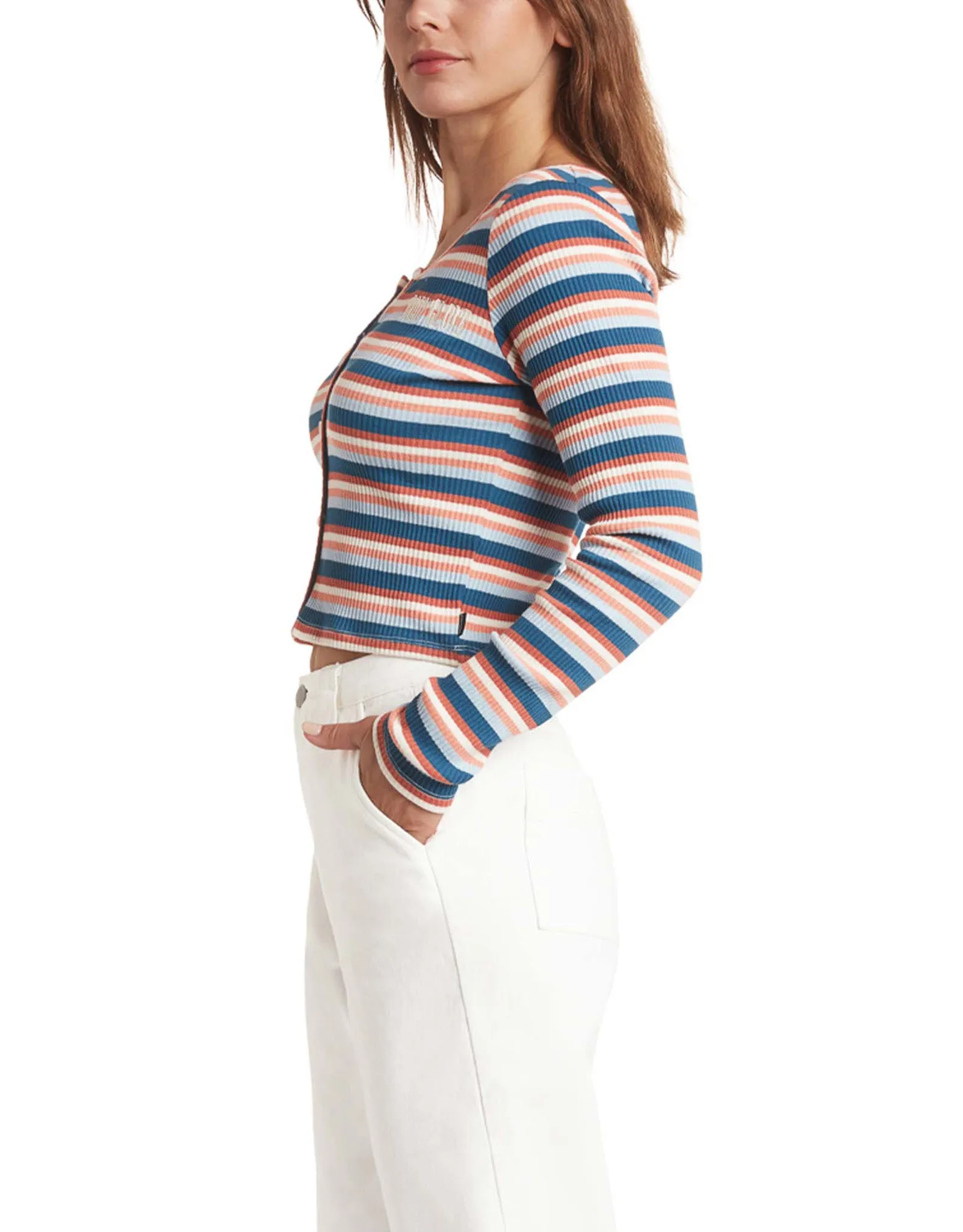 Striped Ribbed Long-Sleeve Shirt - Navy sold by Body Glove product image thumbnail 3