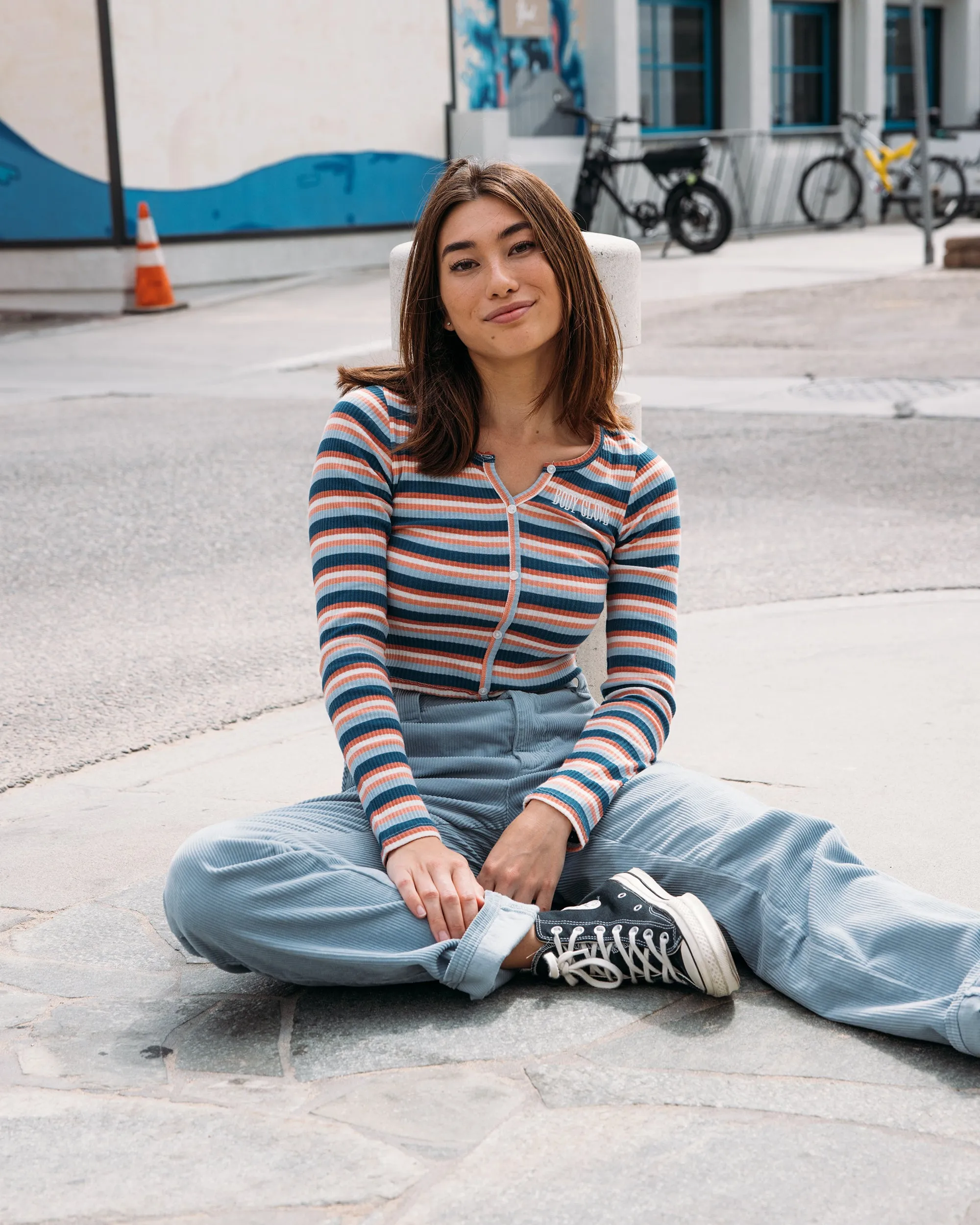 Striped Ribbed Long-Sleeve Shirt - Navy sold by Body Glove product image thumbnail 5