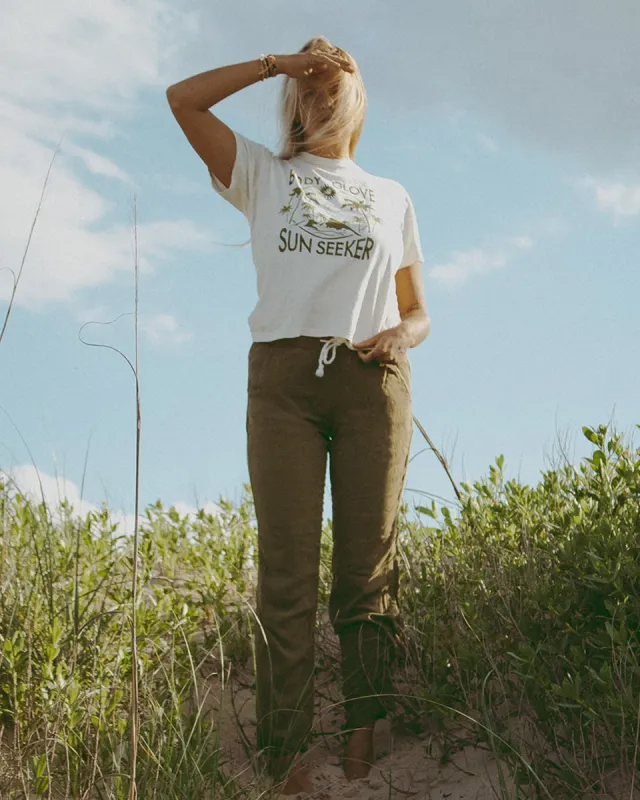 Feeling Good Drawstring Pant - Fern sold by Body Glove