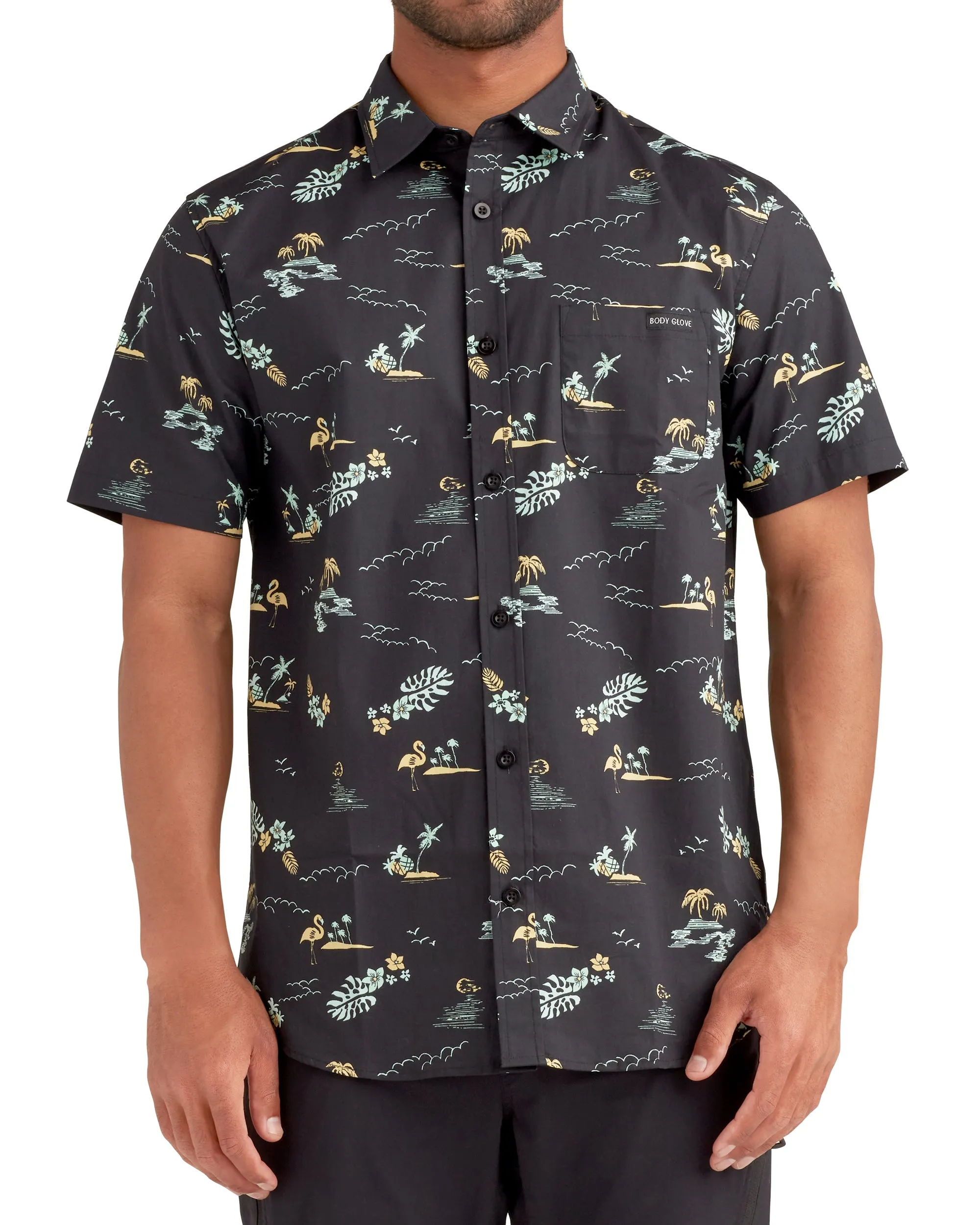 Island Vibe Button-Up Shirt - Black sold by Body Glove