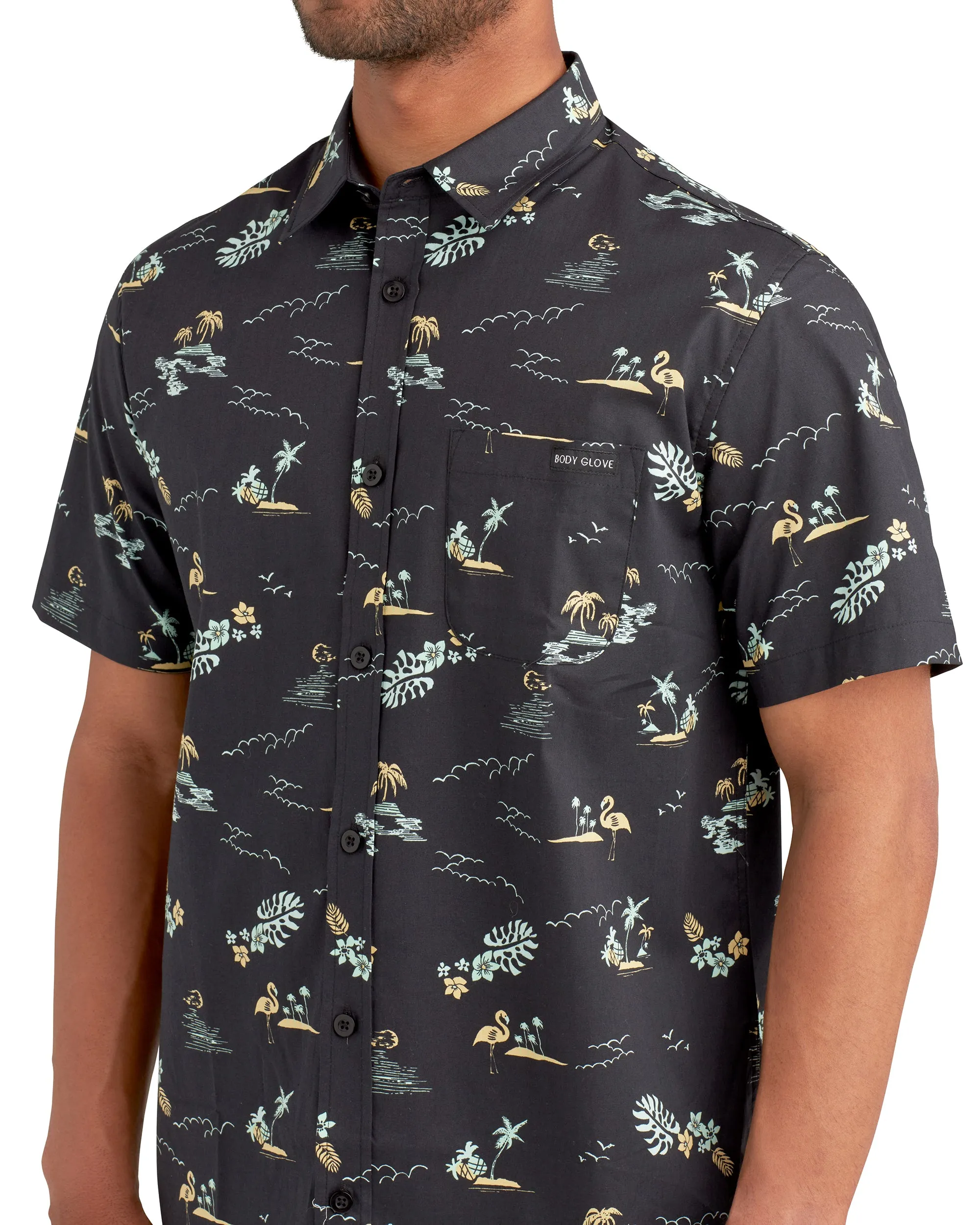 Island Vibe Button-Up Shirt - Black sold by Body Glove product image thumbnail 3