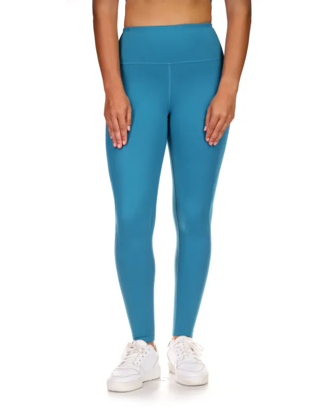 Yin to my Yang Legging With Mesh Panels - Teal sold by Body Glove