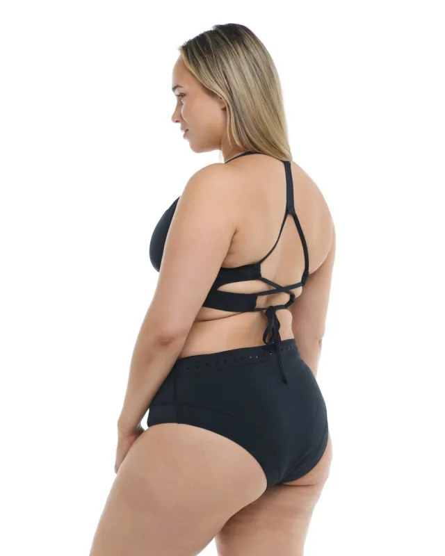 Constellation Marlee Plus Size High-Waist Bikini Bottom  - Black sold by Body Glove