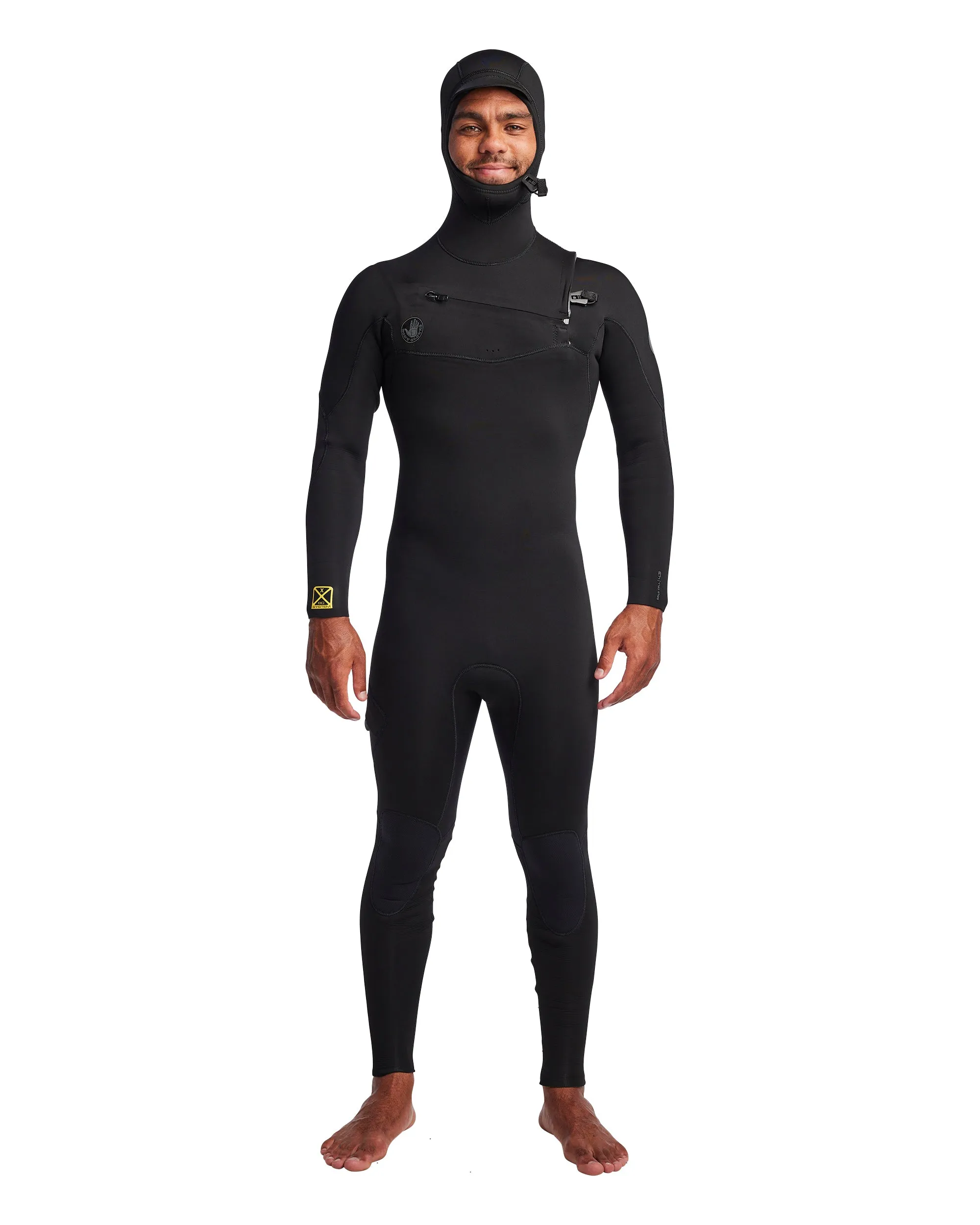Men's Gold Cell Hooded Chest Zip 5/4/3mm Fullsuit - Black sold by Body Glove