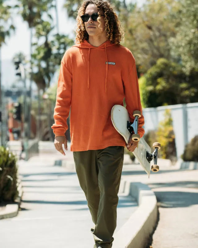 Stand Out Long-Sleeve Thermal with Hoodie - Burnt Brick made by Jerry Leigh