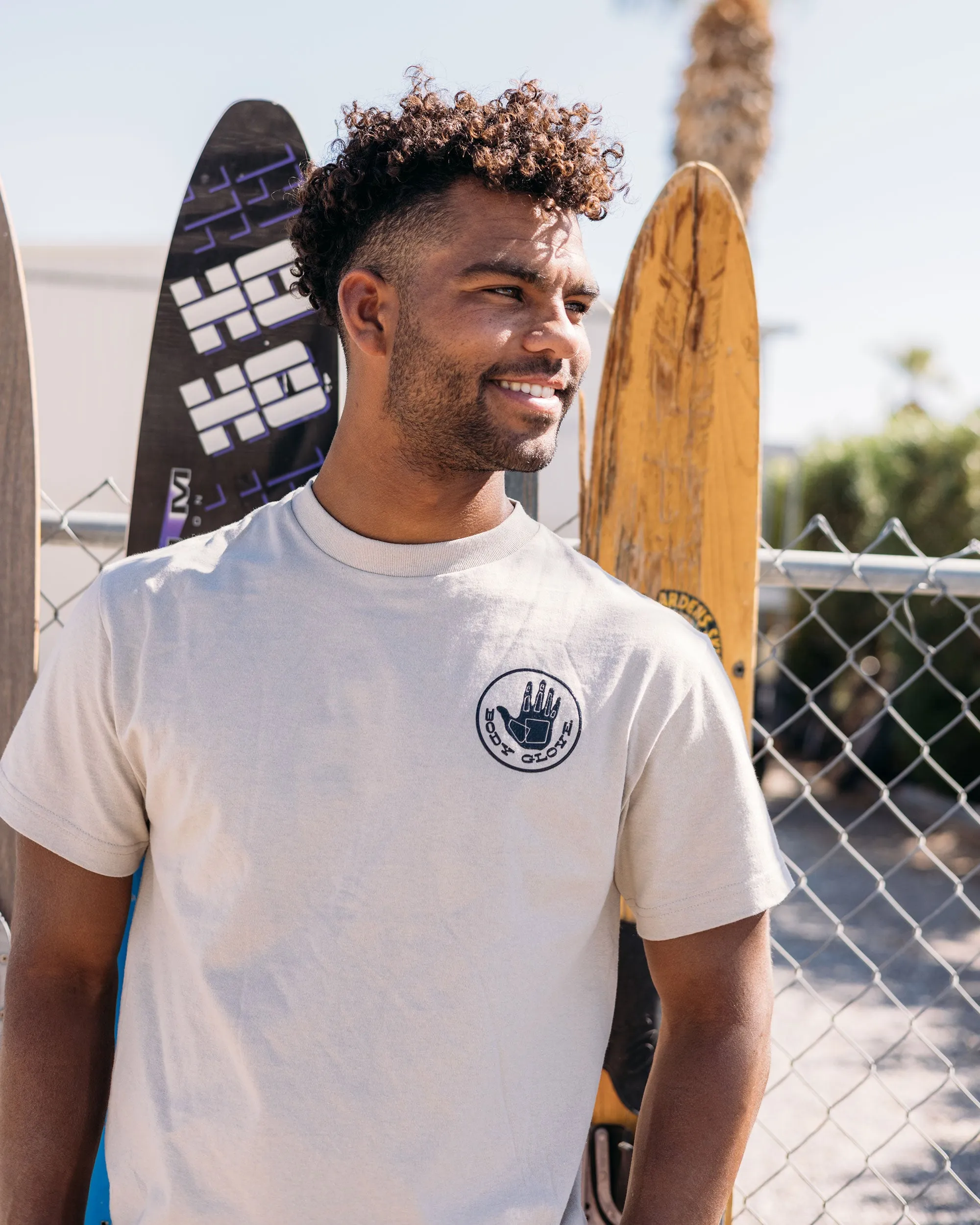 Heritage Short-Sleeved T-Shirt - Sand Black Logo sold by Body Glove