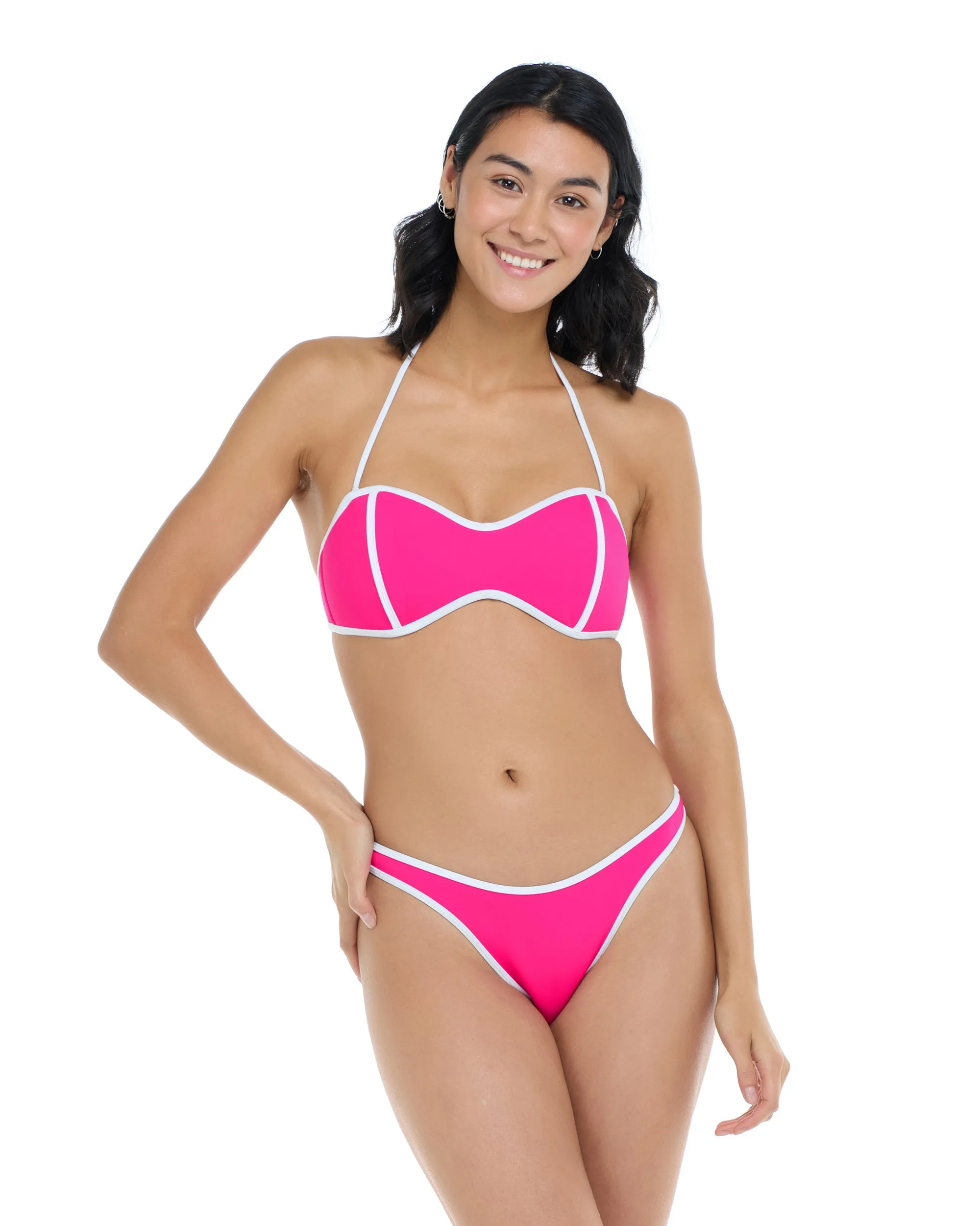 Undersea Tainted Love Retro Bandeau - Flamingo Pink White sold by Body Glove product image thumbnail 4