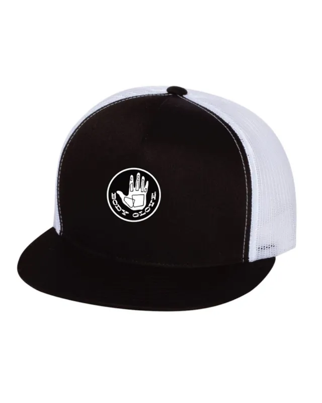 Limited-Edition Circle Logo Snapback Trucker Hat - Black/White sold by Body Glove