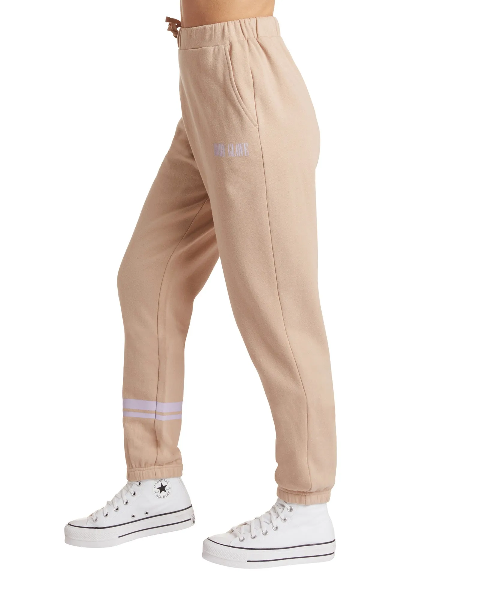 Laid Back Mid-Rise Fleece Jogger Pant - Mushroom sold by Body Glove