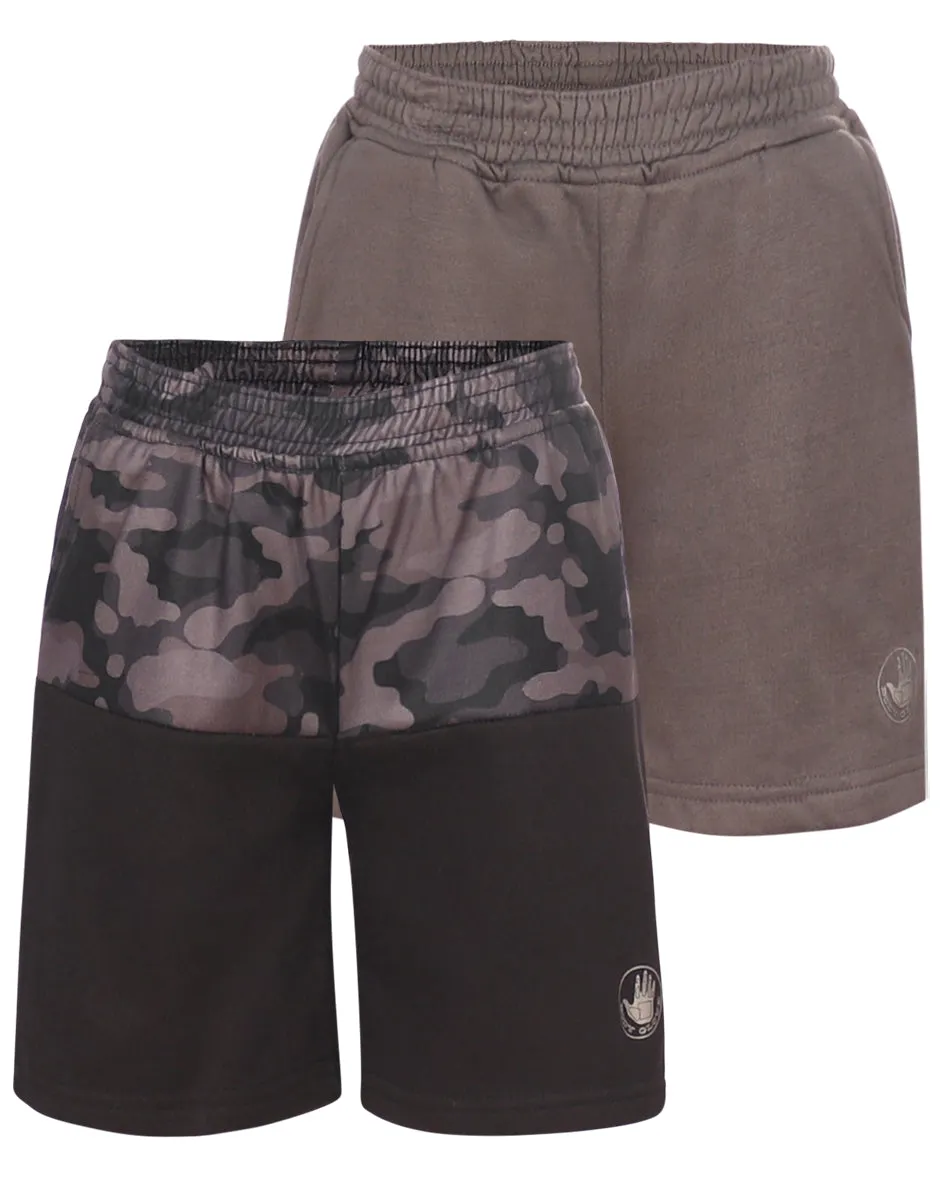 Boys' Solid and Camo/Black Shorts Set (4-7) - Camo/Black & Grey sold by Body Glove