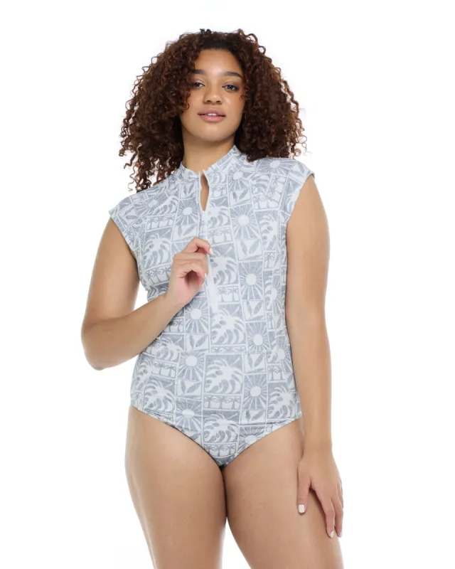 Serene Manny One-Piece Swimsuit - Serene / Snow sold by Body Glove