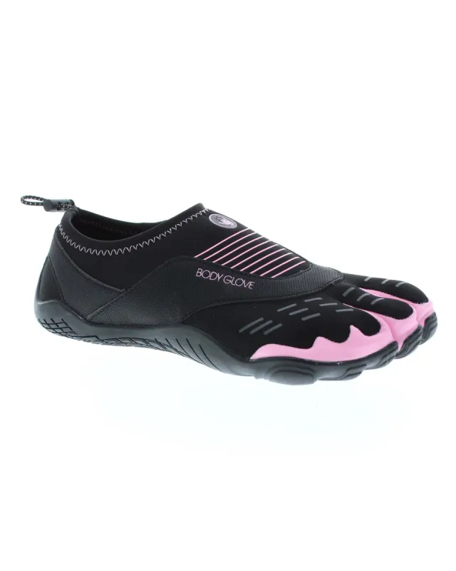 Women's 3T Barefoot Cinch Water Shoe - Black/Pretty Pink sold by Body Glove