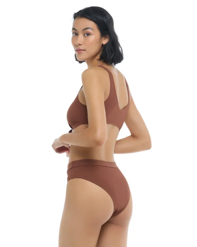 Ibiza Marlee High-Waisted Bikini Bottom - Brown sold by Body Glove
