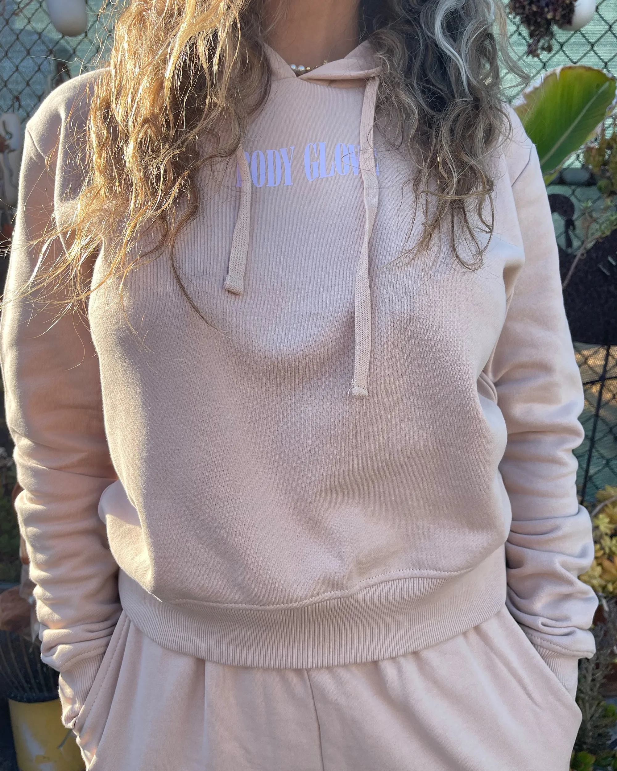 Laid Back Cropped Hoodie - Mushroom sold by Body Glove