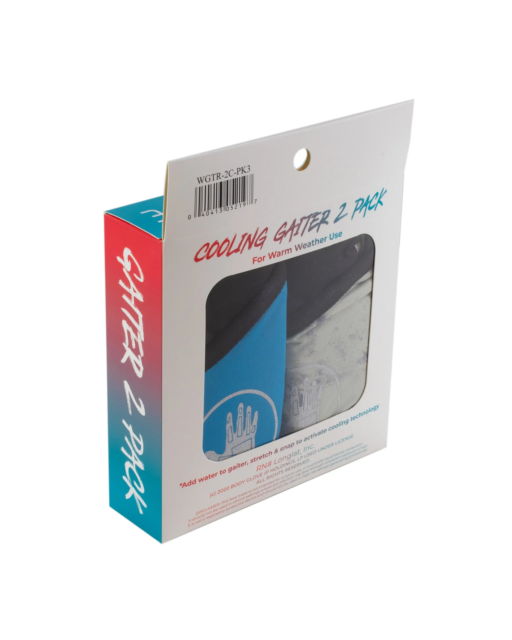 2-Pack Women's Cooling Gaiter Face Masks - LightBlue/OffWhitePrism sold by Body Glove