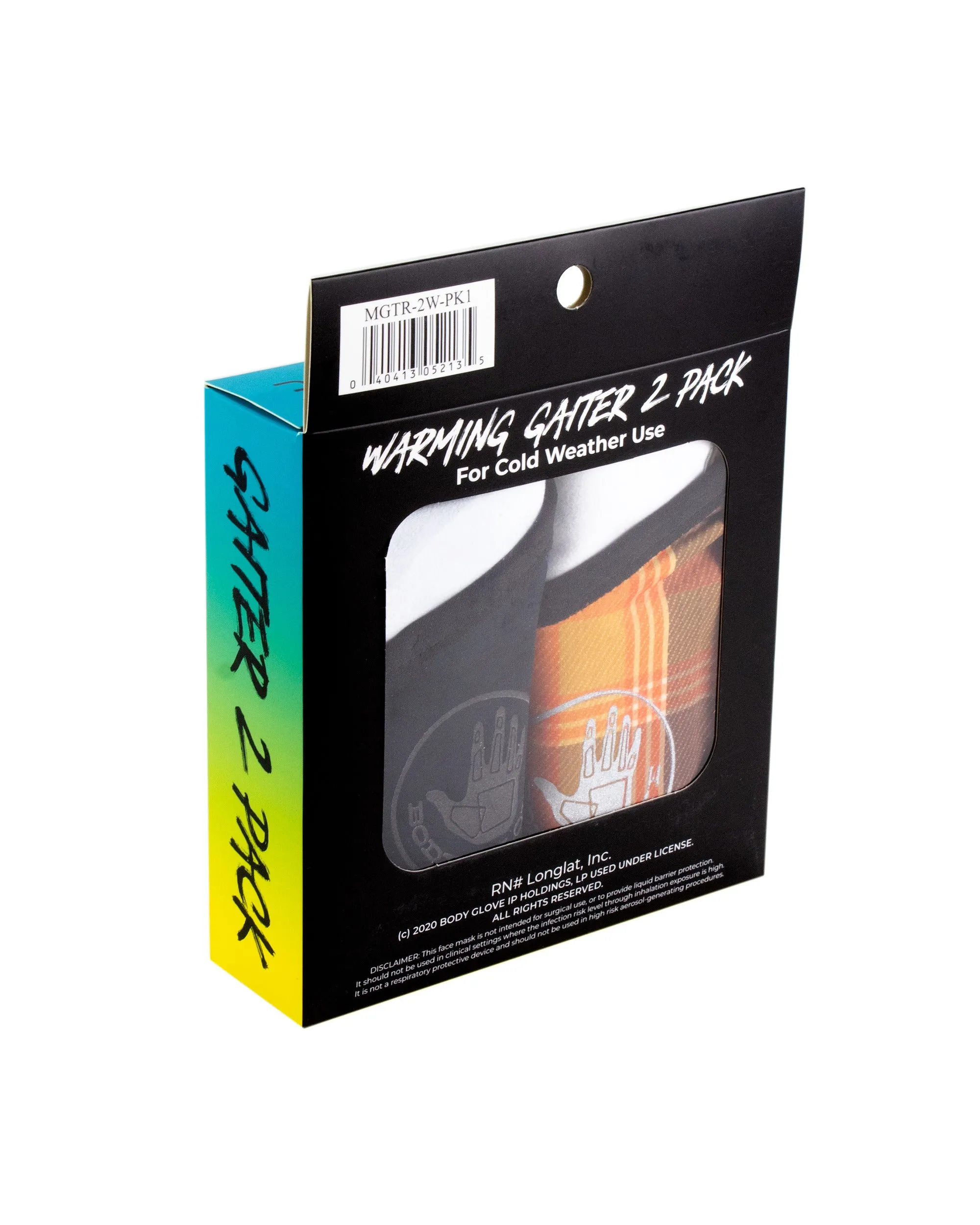 2-Pack Men's Warming Gaiter Face Masks - Black/Orange/Brown sold by Body Glove