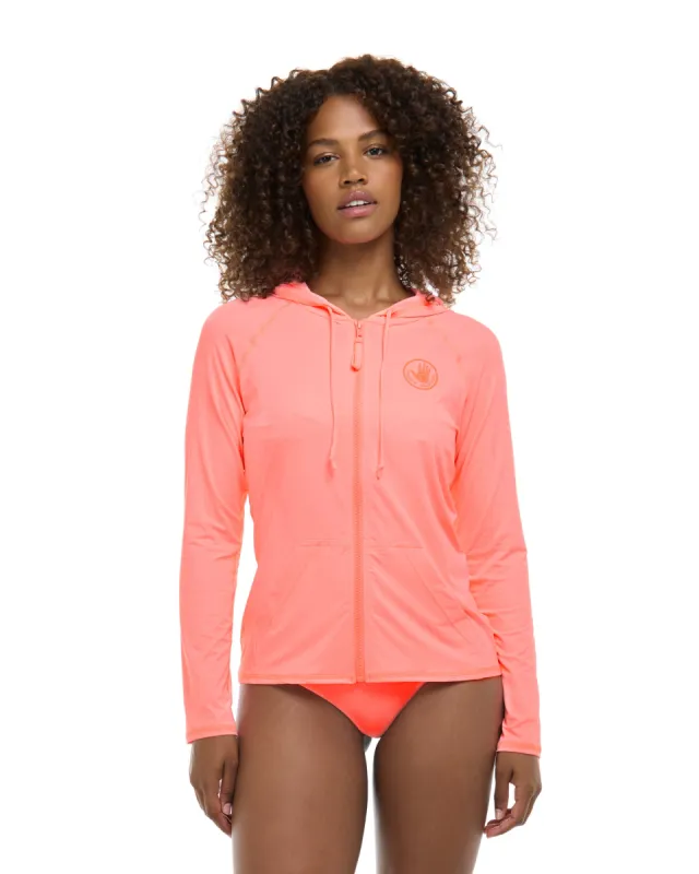 Smoothies Barbara Hoodie Rashguard - Coral sold by Body Glove